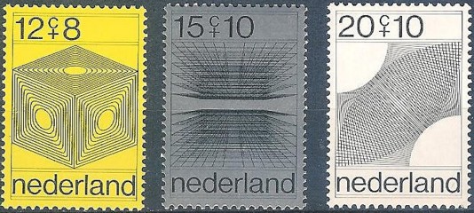 The first computer designed stampset was issued by The Netherlands