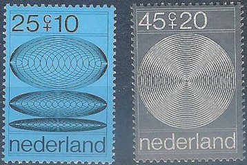 The first computer designed stampset was issued by tThe Netherlands