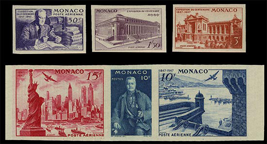 Stamps Monaco with president with 6 fingers