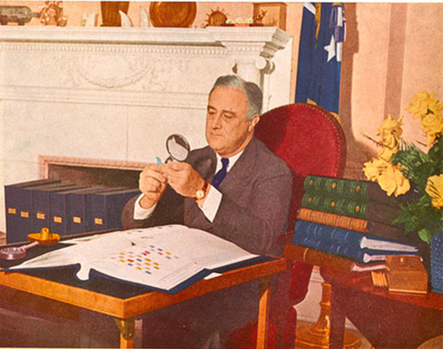 Stampcollector Franklin Delano Roosevelt