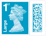 1st Class Large Letter barcoded stamp