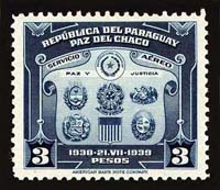 Stamp issued to celebrate the Chaco Peace treaty